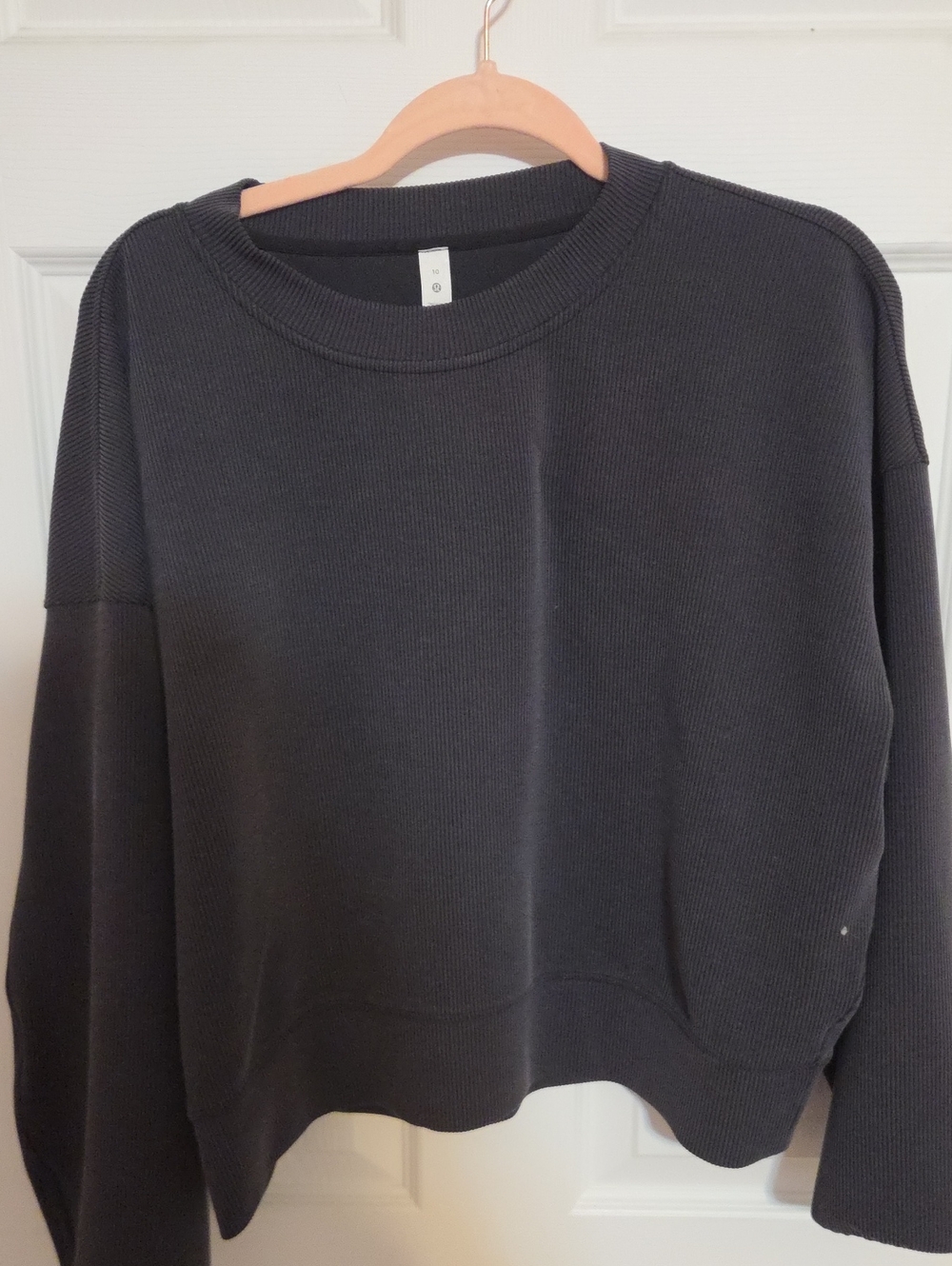 lululemon athletica Black Ribbed Crewneck Sweater
